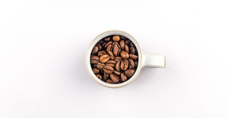 Coffee Beans - Coffee Beans in White Ceramic Mug