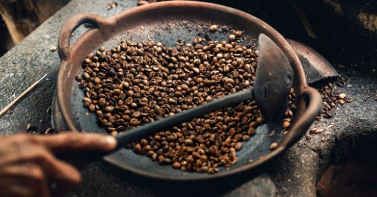 Coffee Beans - Coffee Beans on Round Wok