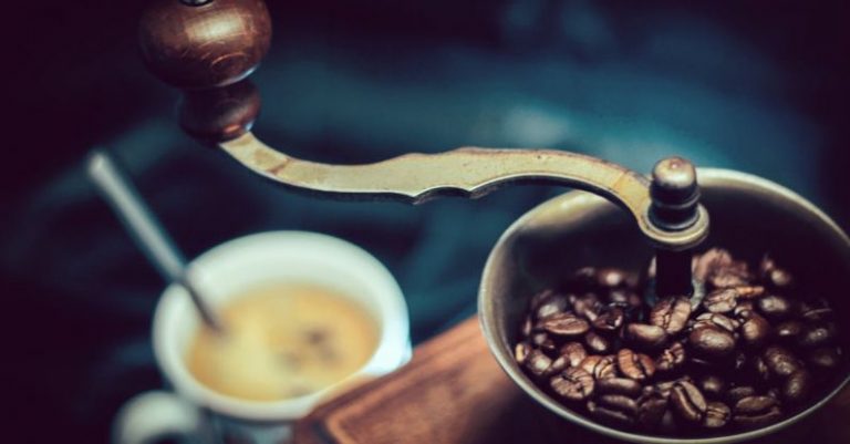 Coffee Beans - Selective Focus Photography of Vintage Brown and Gray Coffee Grinder